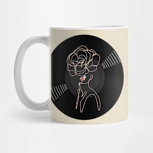 Vinyl - Rose woman floral design minimalist line art Mug